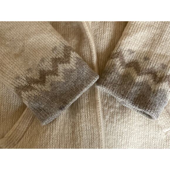 Vtg Hilda Ltd Wool Icelandic Zip Hooded Sweater Jacket Tie Belt Women's S - Picture 12 of 16